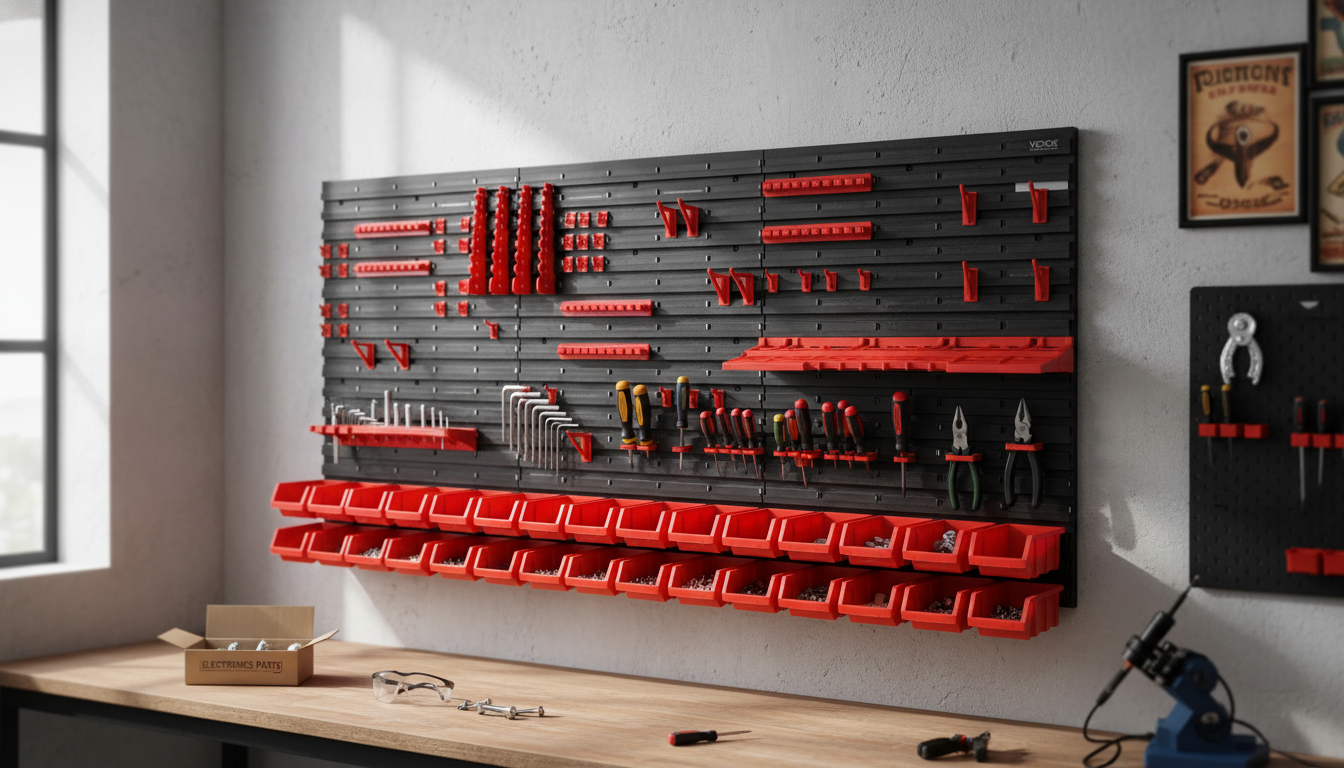 30-Bin Wall Parts Organizer + Rack: Fast, Visible Storage