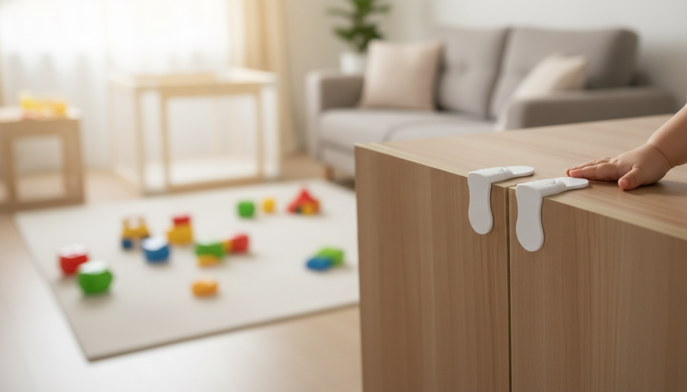 Anti-Pinch Child Safety Locks for Drawers & Cabinets