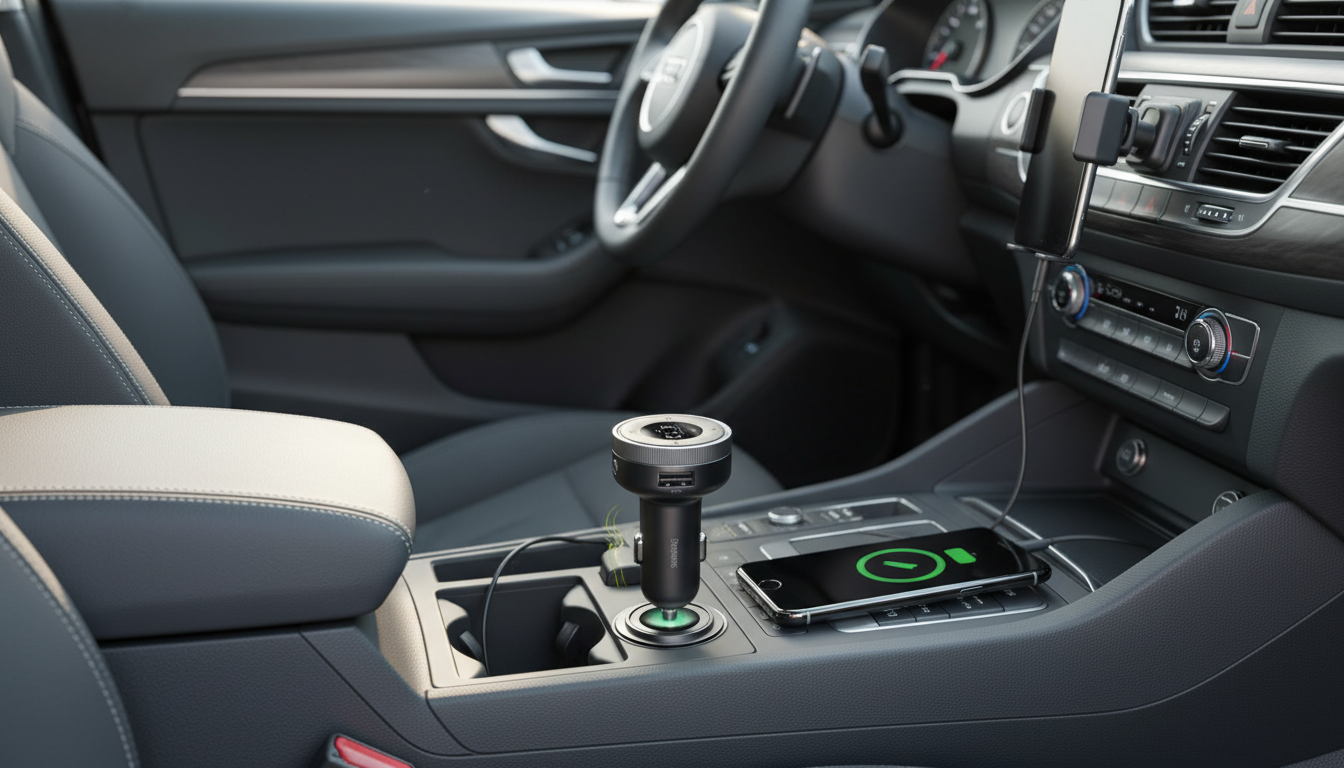 Bluetooth 5.0 FM Transmitter Charger: Dual USB & Qi