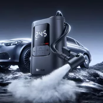 Smart Portable Tire Inflator: Auto-Stop + LED for Car & Bike